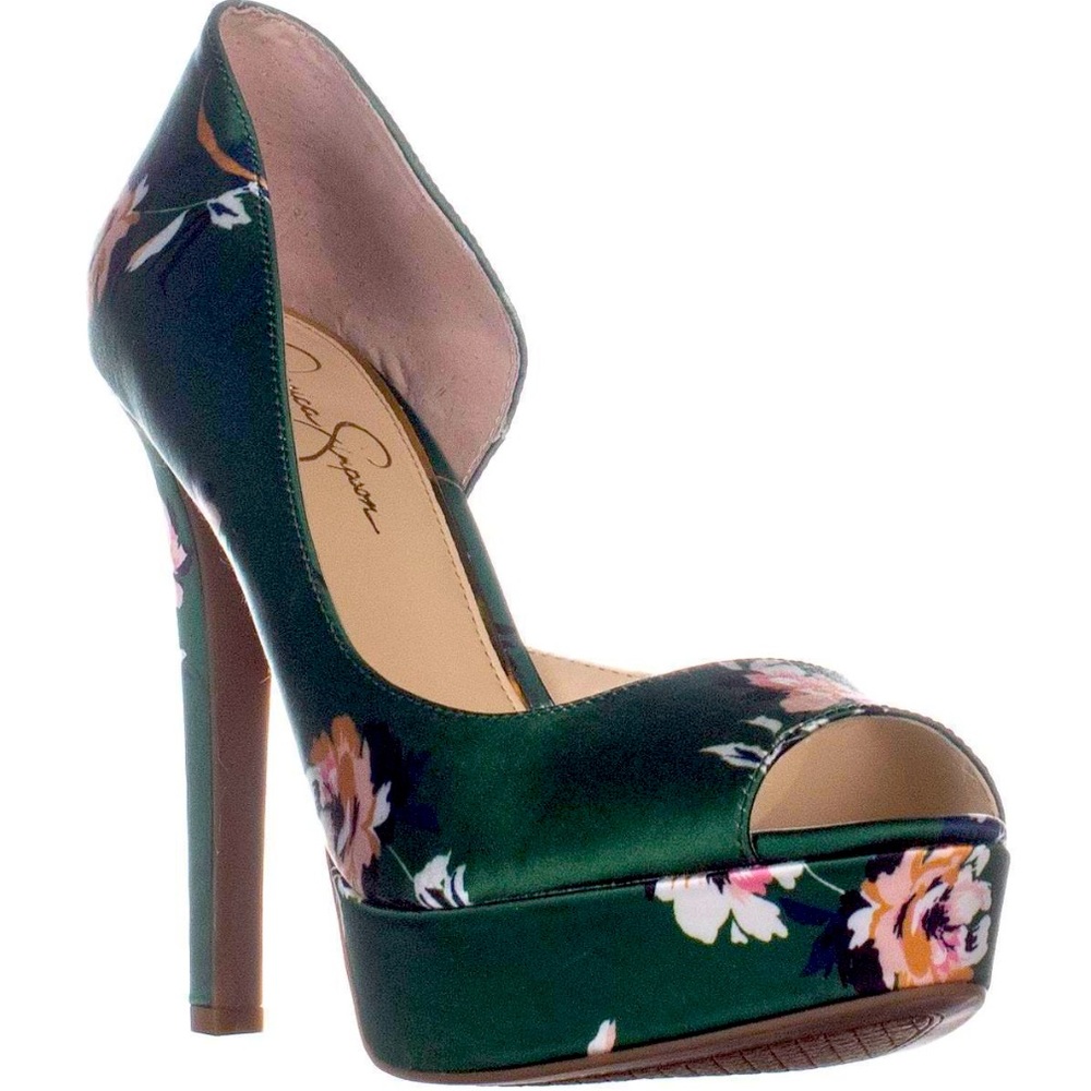 Jessica Simpson NWOT Martella Platform Heels, Emerald Multi